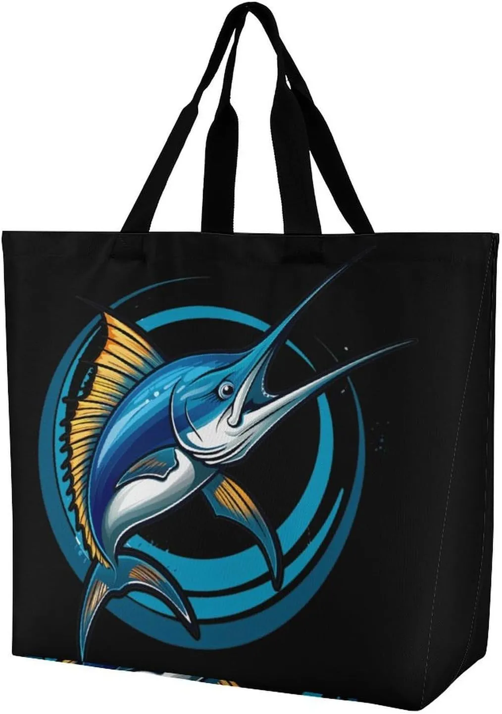 Swordfish Sport Fishing Marlin Sailfish Billfish Shopping Bag Reusable Tote Bag Lightweight Shoulder Bag Grocery Bag for Women Men