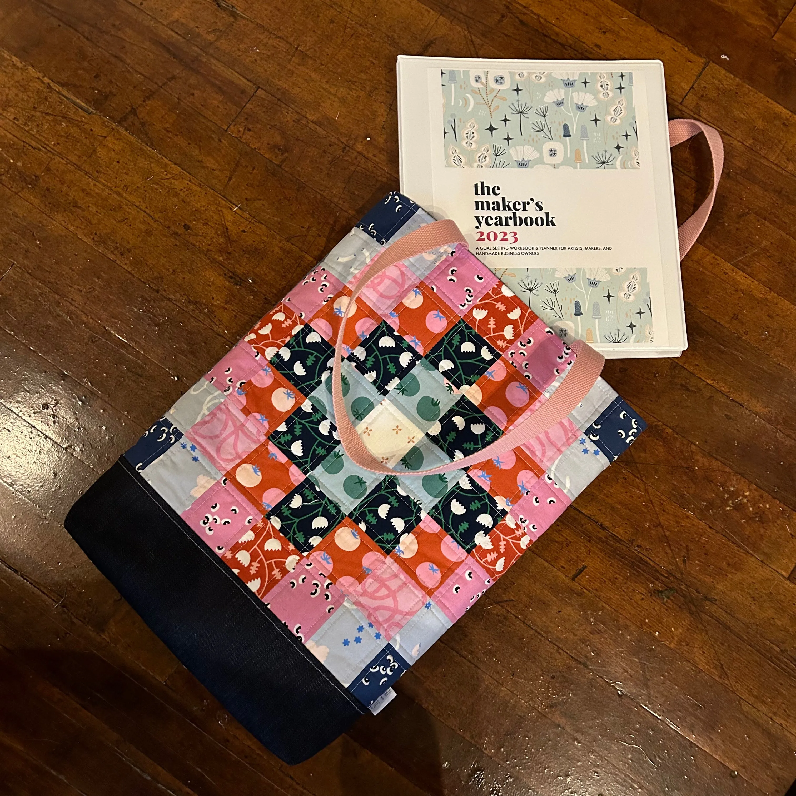 Tall Quilted "Tomato Tomahto" Patchwork Tote