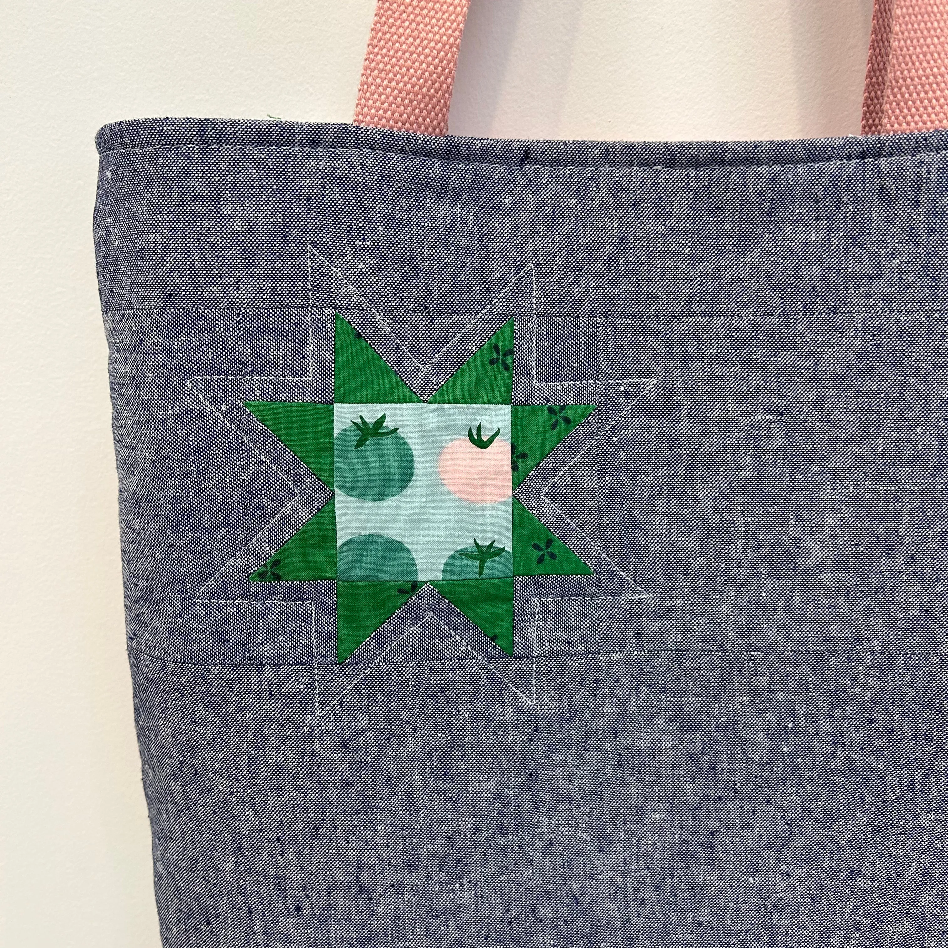 Tall Quilted "Tomato Tomahto" Patchwork Tote
