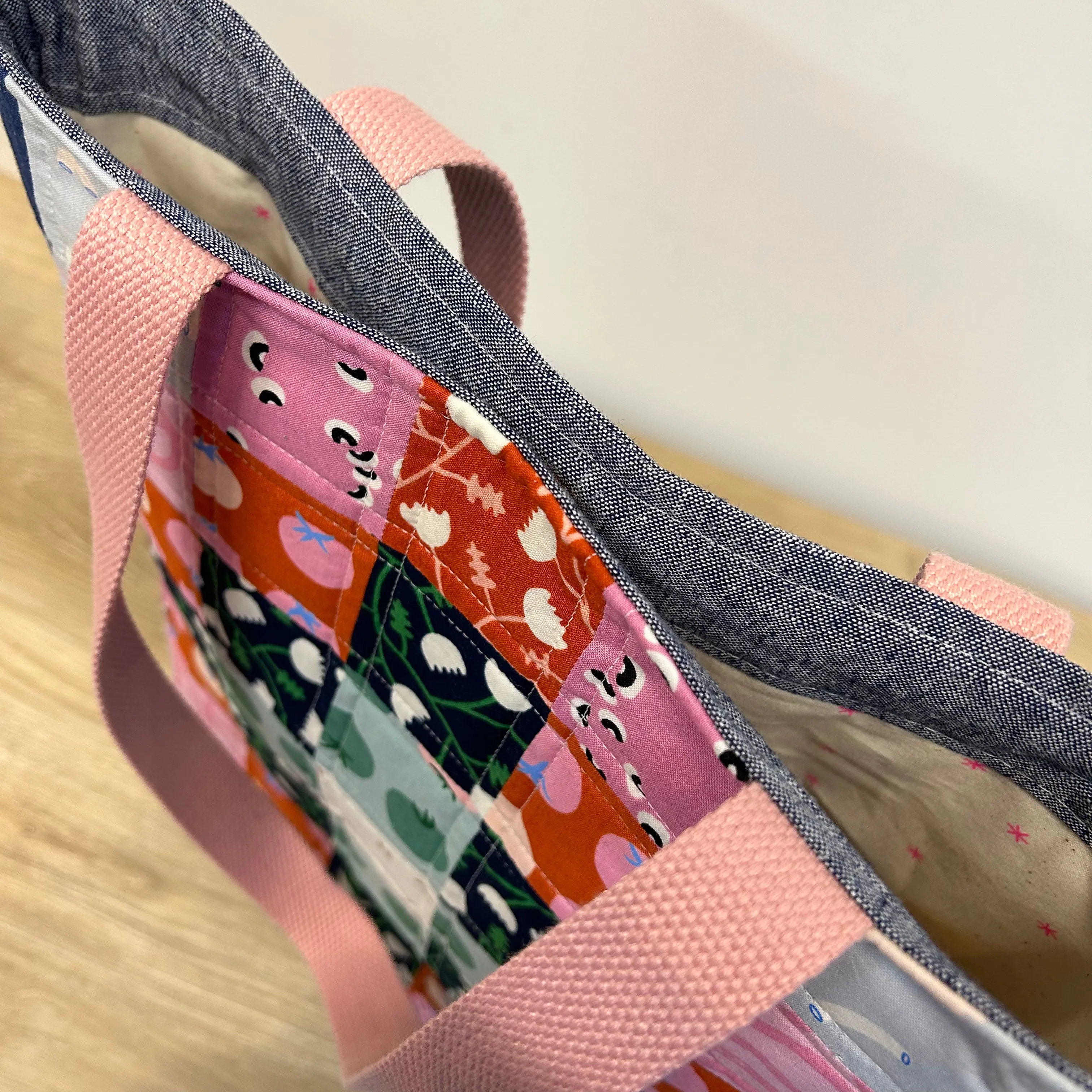 Tall Quilted "Tomato Tomahto" Patchwork Tote