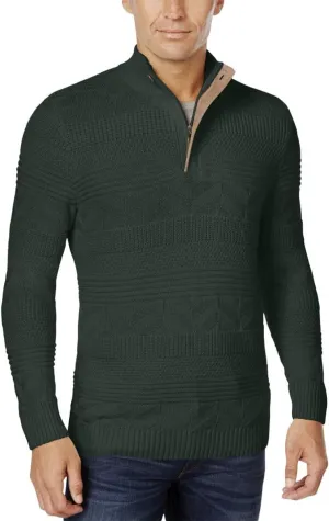 Tasso Elba Mens Knit 1/4 Zip Pullover Sweater