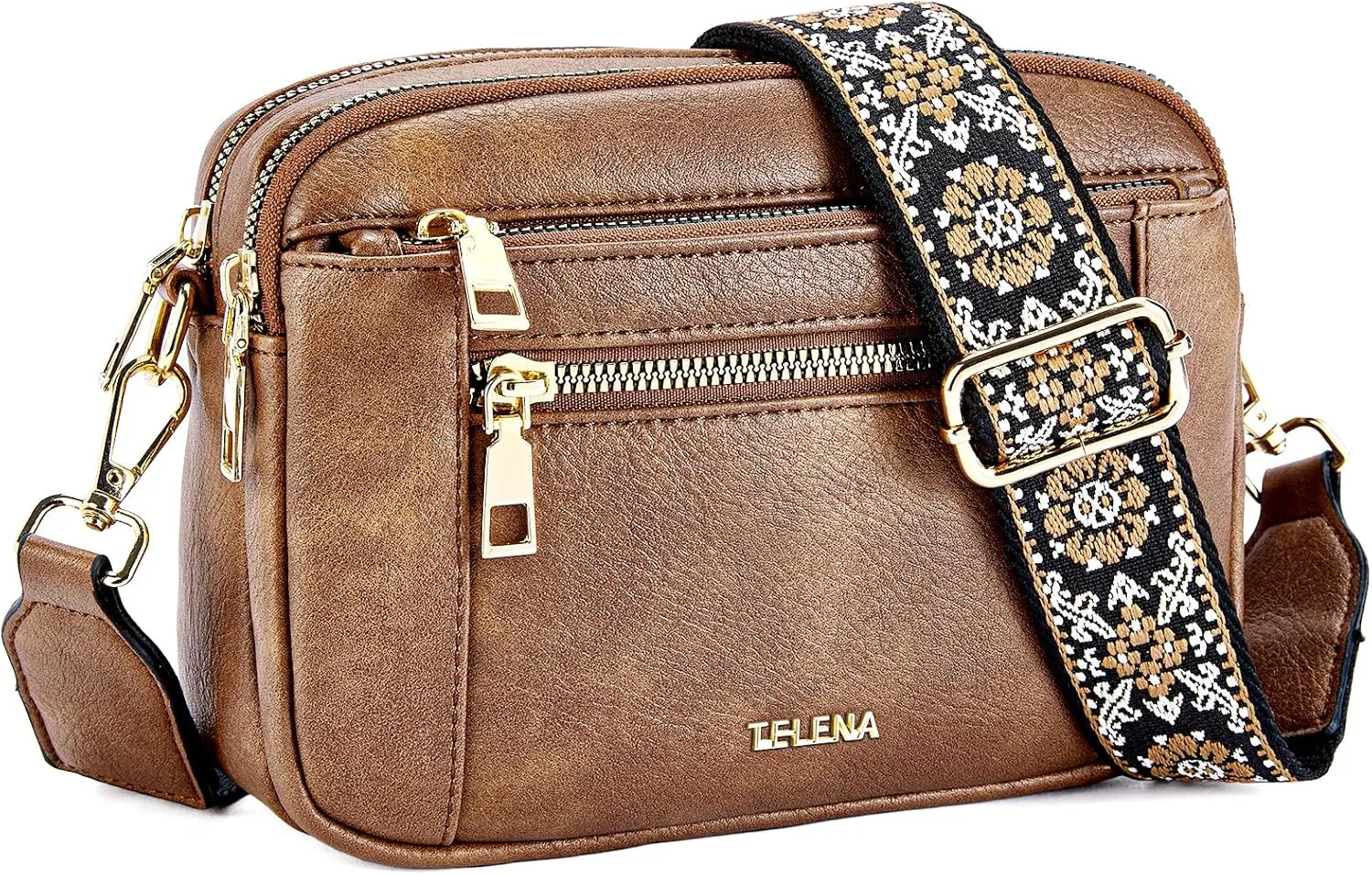 Telena Crossbody Purse for Women Small Crossbody Bags Trendy Vegan Leather with Adjustable Shoulder Strap