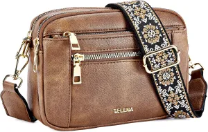 Telena Crossbody Purse for Women Small Crossbody Bags Trendy Vegan Leather with Adjustable Shoulder Strap