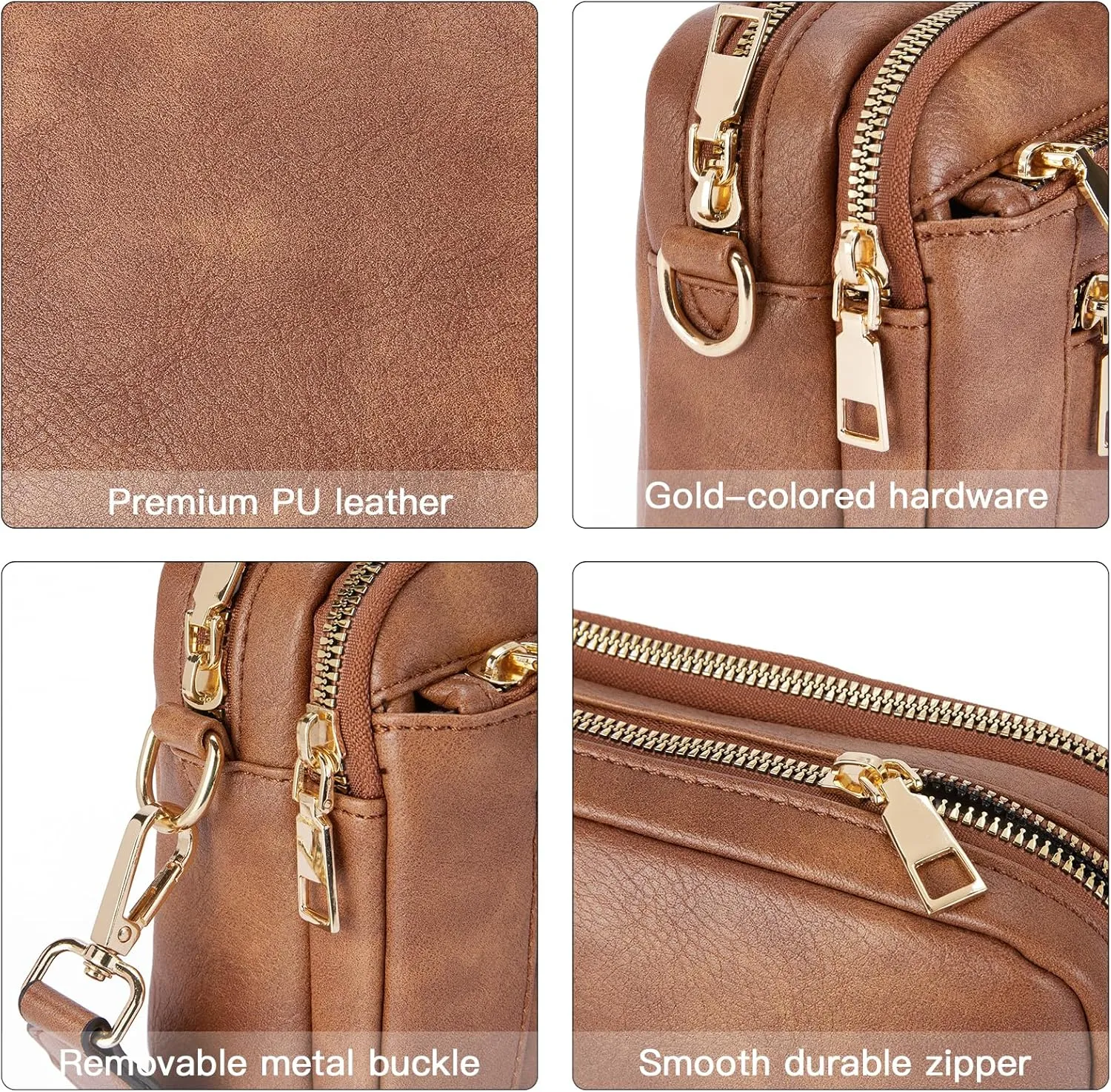 Telena Crossbody Purse for Women Small Crossbody Bags Trendy Vegan Leather with Adjustable Shoulder Strap