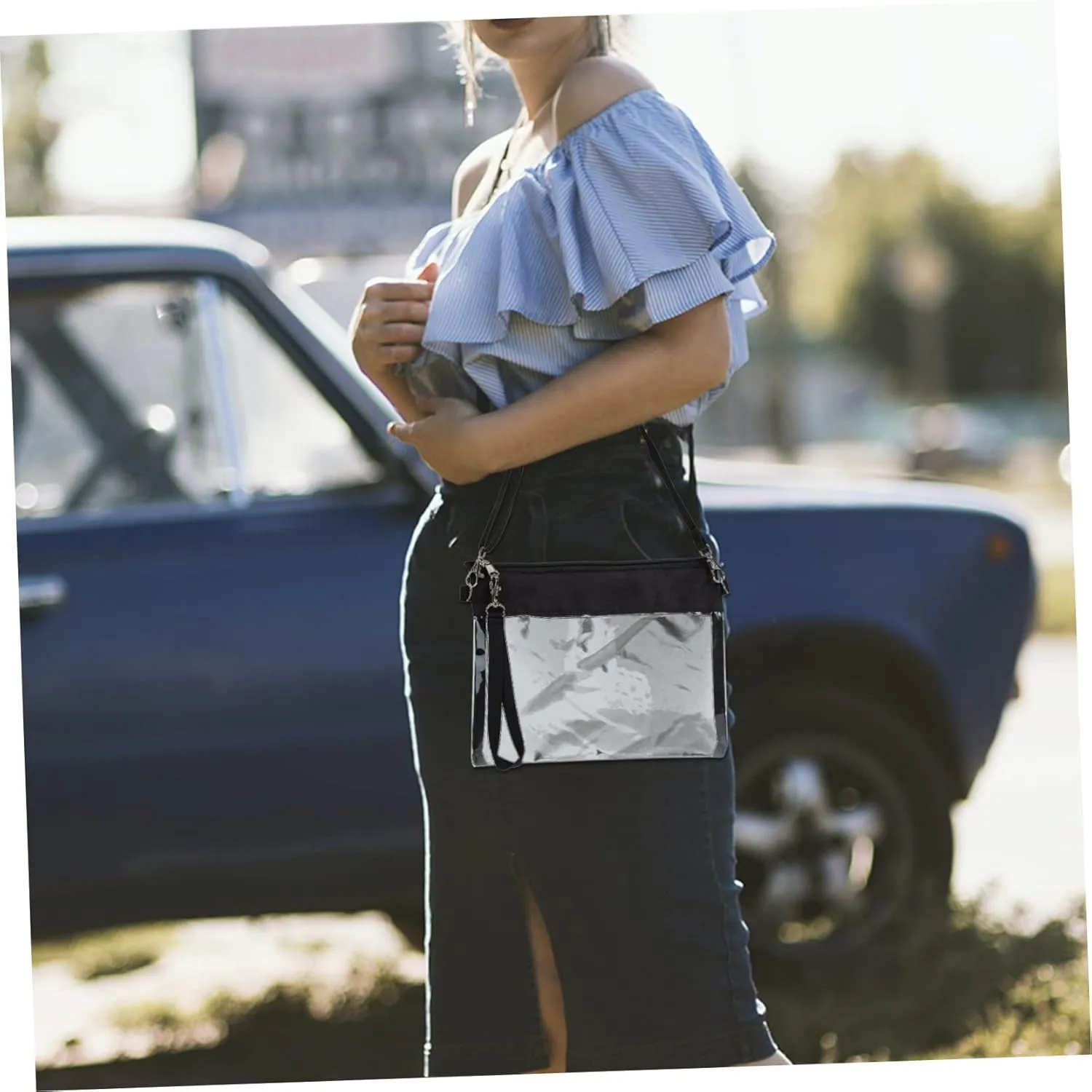 TENDYCOCO 2pcs Transparent Messenger Bag Handbags for Girls Shopping Tote Clear Bag Crossbody Clear Purse