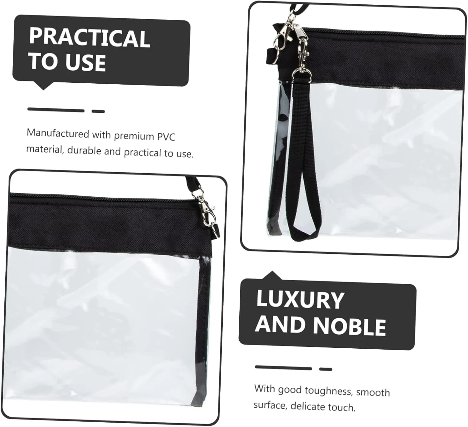 TENDYCOCO 2pcs Transparent Messenger Bag Handbags for Girls Shopping Tote Clear Bag Crossbody Clear Purse