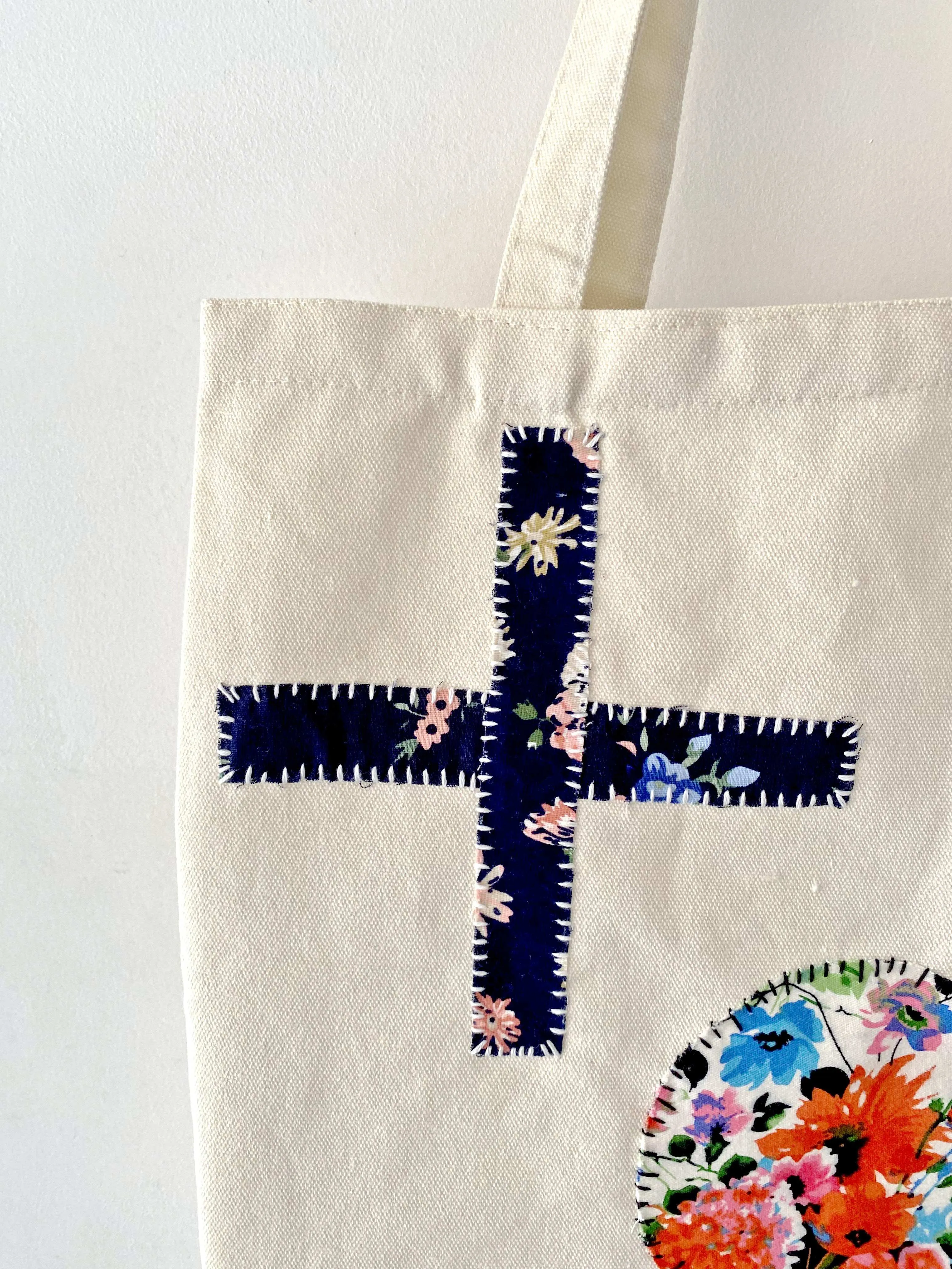 Textured Cotton Patch Tote