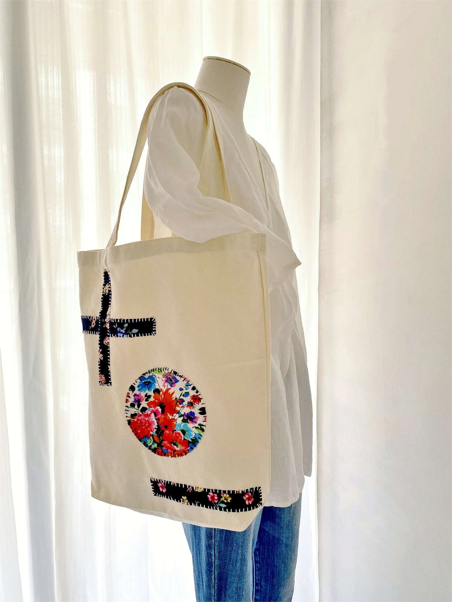 Textured Cotton Patch Tote
