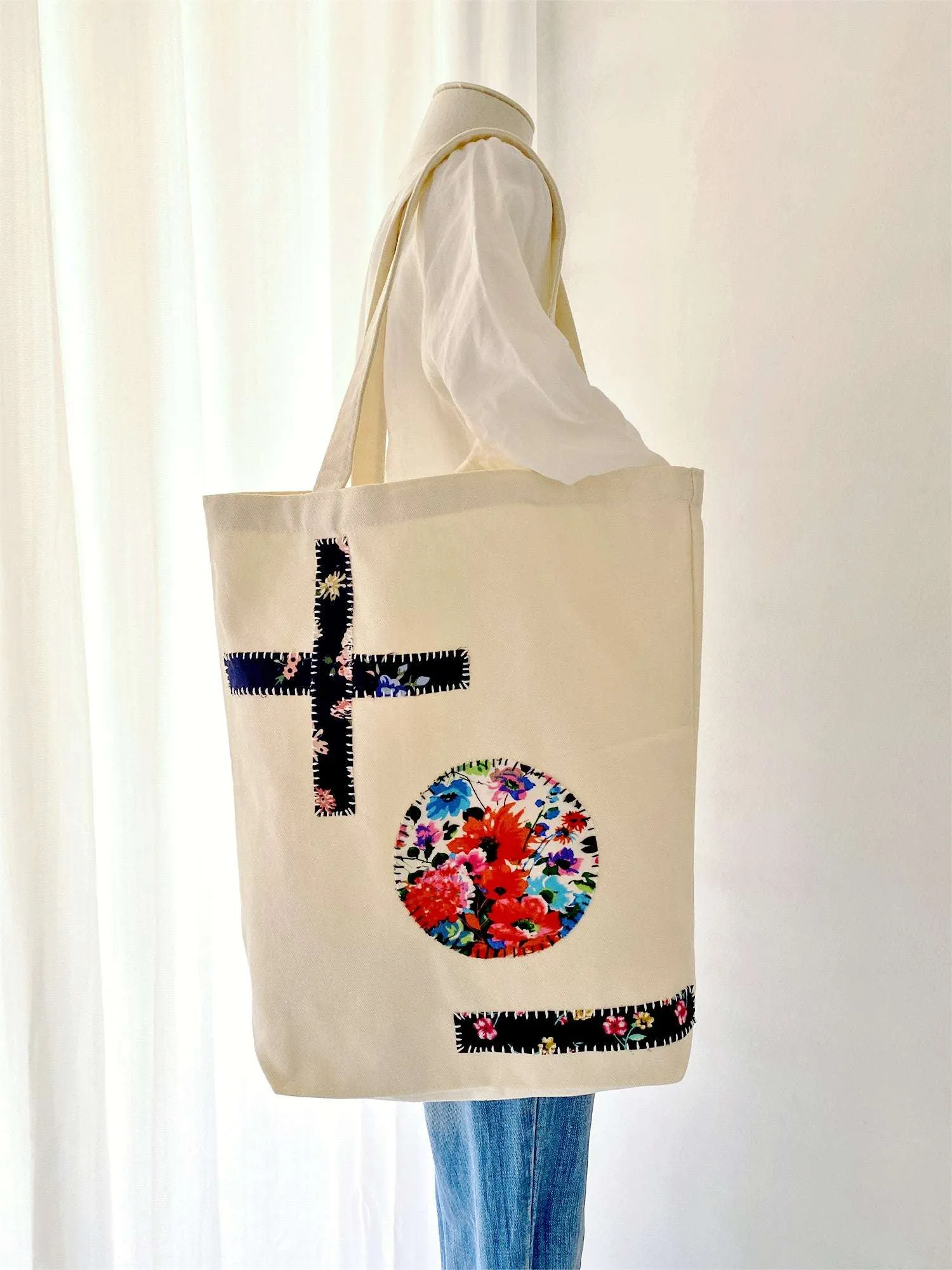 Textured Cotton Patch Tote
