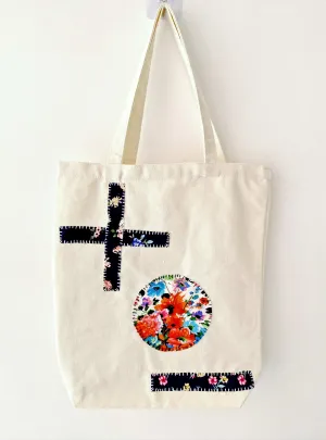Textured Cotton Patch Tote