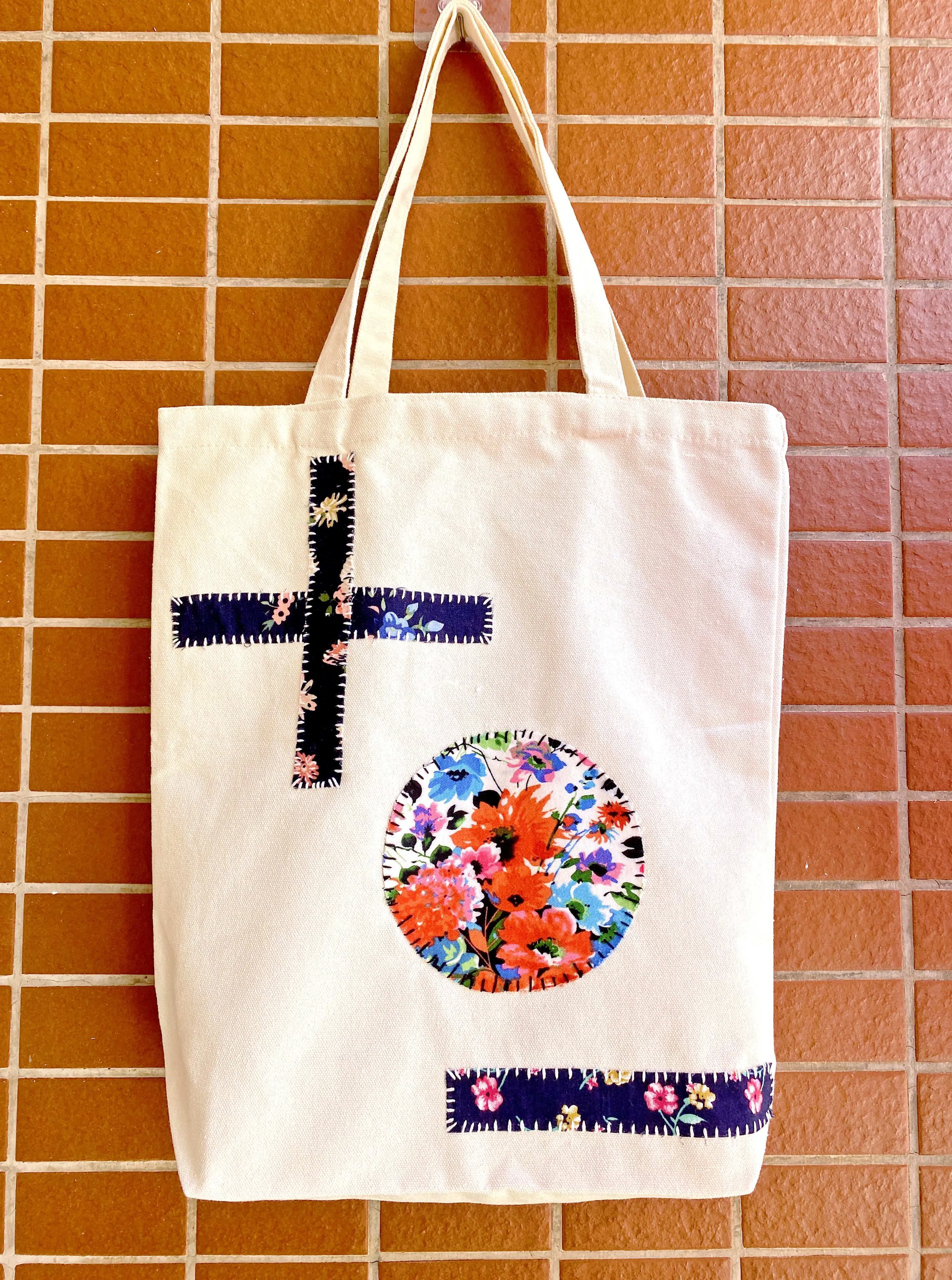 Textured Cotton Patch Tote