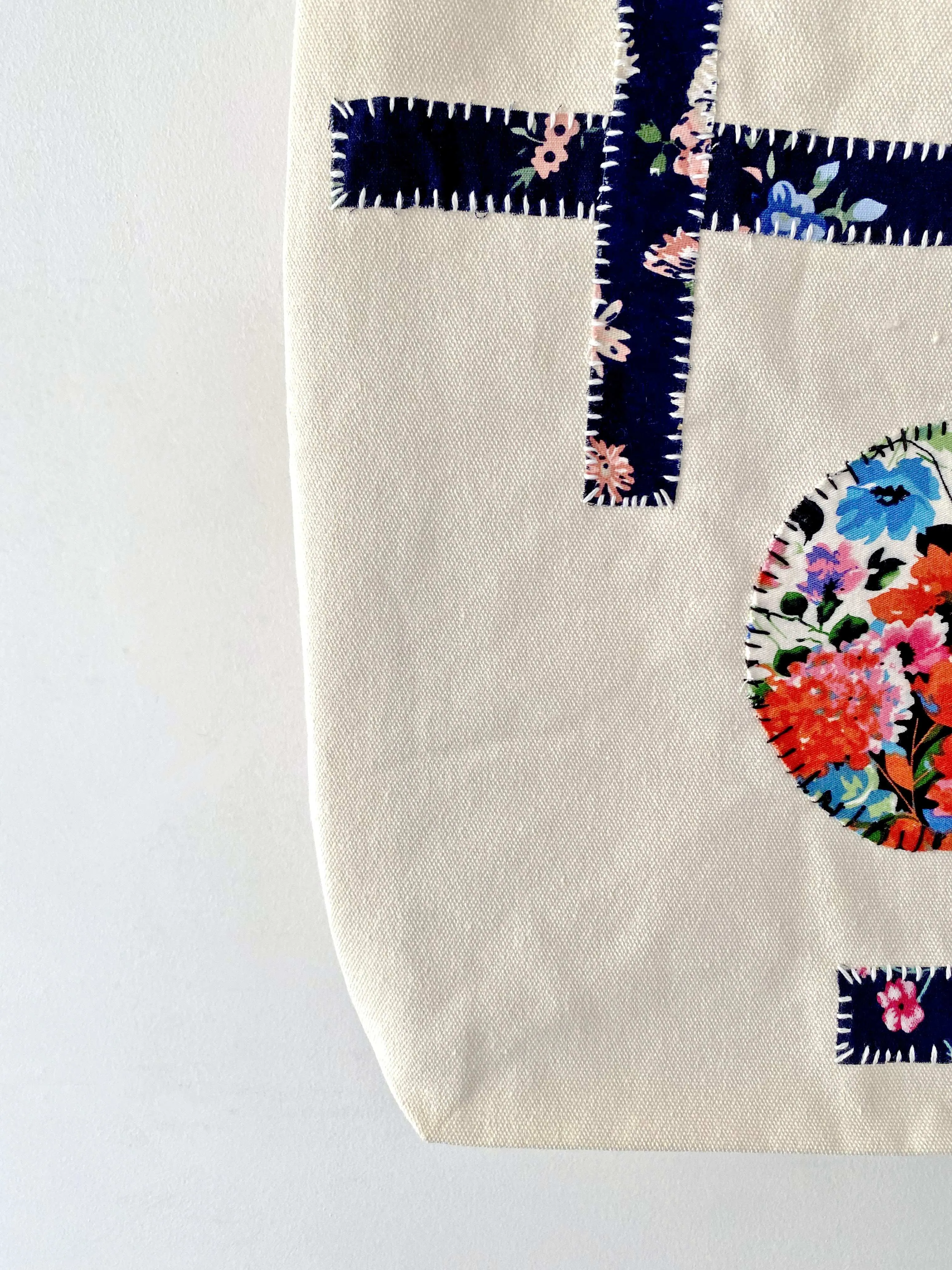 Textured Cotton Patch Tote