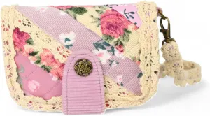 THE ARTISAN'S WHISPER Vintage Fabric Wallet, Small Womens Wallet, Compact Bifold Wallet, Floral Two Pocket Wallet, Credit Card Holder, Womens Purse, Handmade Wallet, Gifts For Her (Purple)