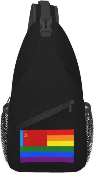 The Russian Soviet Federative Socialist Republic Rainbow Flag Crossbody Bags For Women Men Chest Backpack Gym Shoulder Bag Travel Outdoor Sports Casual Crossbody Bags