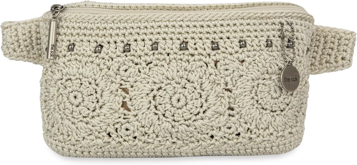 The Sak Caraway Small Belt Bag Purse - Hand Crochet Women's Handbag for Everyday & Travel - Mini Waist Bag Fanny Pack With Adjustable Strap and Zip Closure