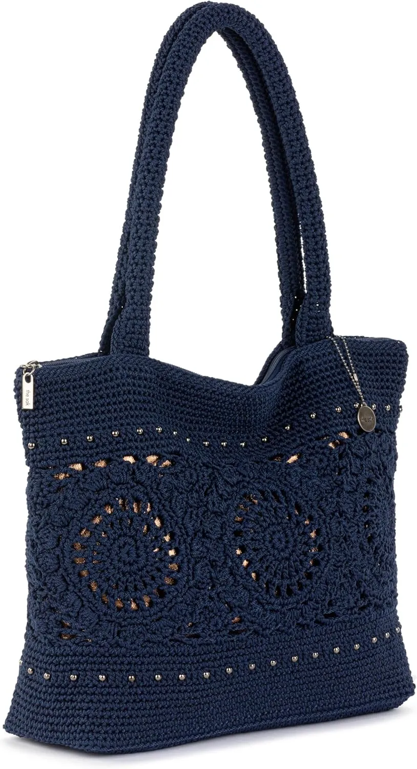 The Sak Crafted Classics Tote Bag - Hand Crochet Women's Purse For Everyday, Travel, Beach Bag - Carryall Shoulder Bag Straps