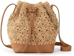 The Sak Ivy Drawstring Bucket Bag in Leather, Convertible Purse with Crossbody Strap