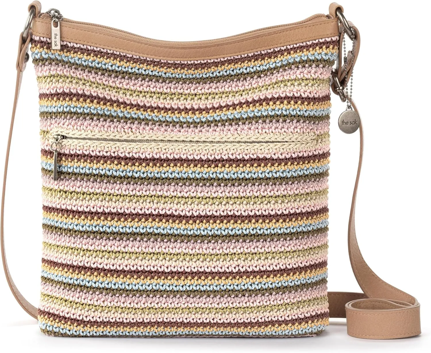 The Sak Lucia Crossbody Purse - Hand Crochet Women's Handbag for Everyday & Travel - Cross Body Bag With Zipper Pockets