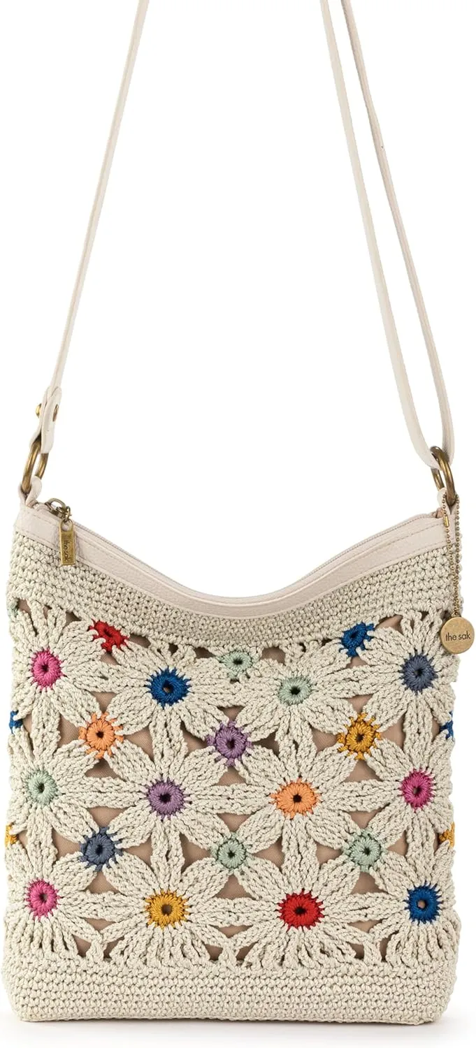 The Sak Lucia Crossbody Purse - Hand Crochet Women's Handbag for Everyday & Travel - Cross Body Bag With Zipper Pockets