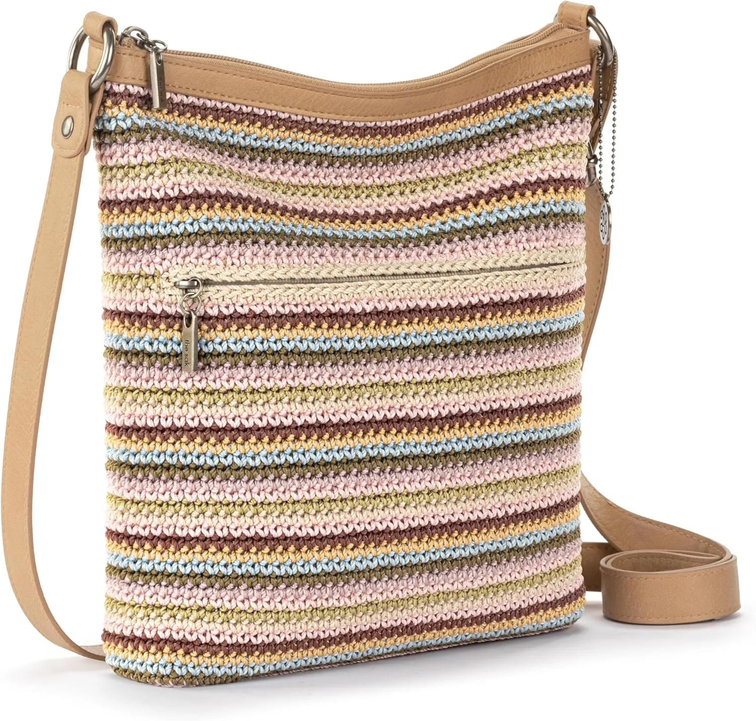 The Sak Lucia Crossbody Purse - Hand Crochet Women's Handbag for Everyday & Travel - Cross Body Bag With Zipper Pockets
