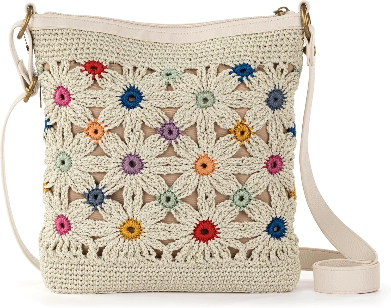 The Sak Lucia Crossbody Purse - Hand Crochet Women's Handbag for Everyday & Travel - Cross Body Bag With Zipper Pockets