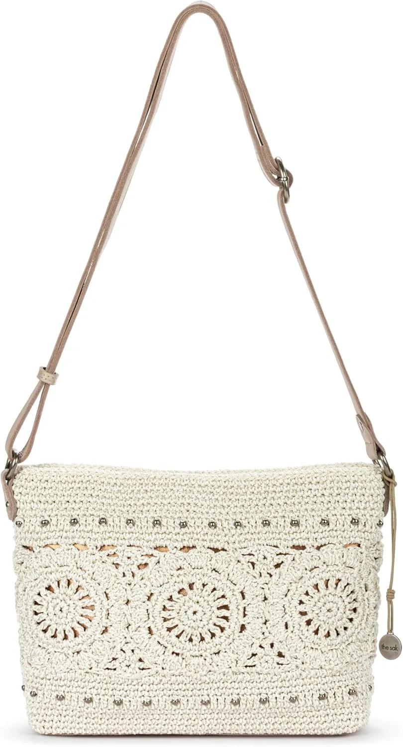 The Sak Melrose Crossbody Purse - Hand Crochet Women's Handbag for Everyday & Travel - Cross Body Bag With Zipper Closure