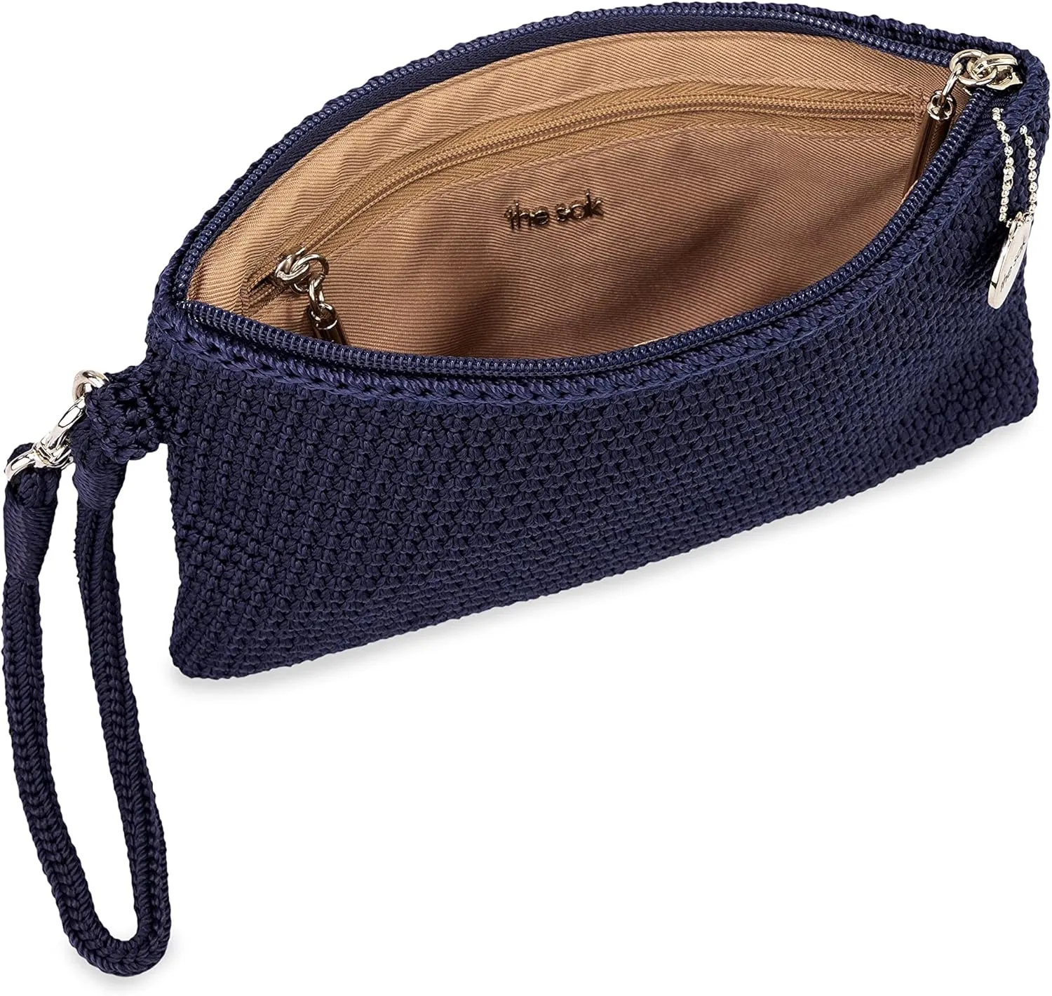 The Sak Vita Wristlet Purse - Small Hand Crochet Women's Clutch for Everyday & Travel - Mini Handbag With Card Slots & Zipper