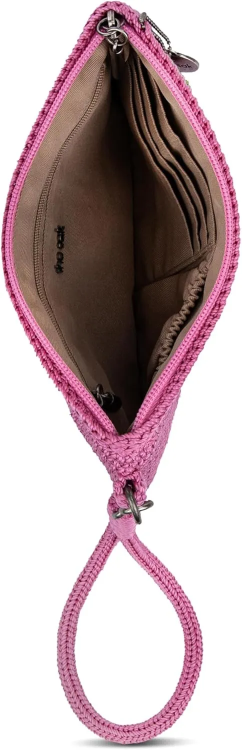 The Sak Vita Wristlet Purse - Small Hand Crochet Women's Clutch for Everyday & Travel - Mini Handbag With Card Slots & Zipper