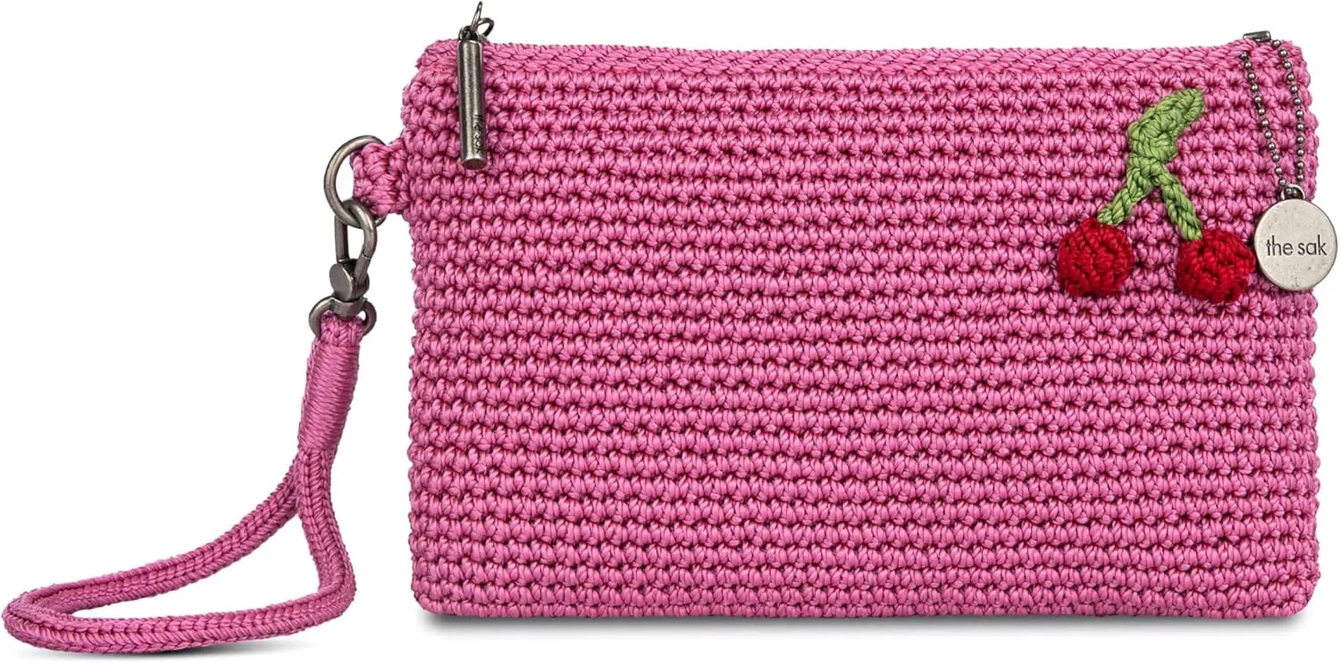 The Sak Vita Wristlet Purse - Small Hand Crochet Women's Clutch for Everyday & Travel - Mini Handbag With Card Slots & Zipper