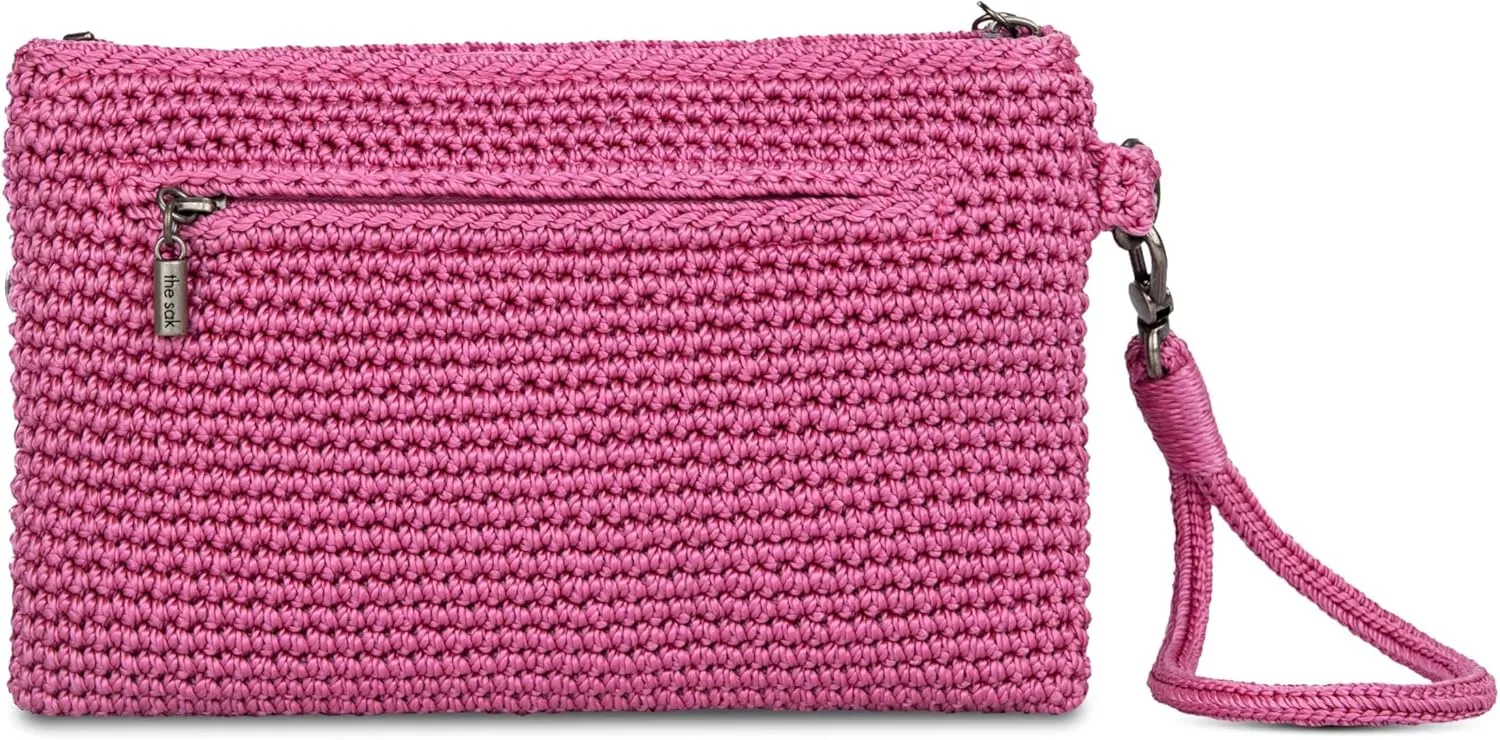The Sak Vita Wristlet Purse - Small Hand Crochet Women's Clutch for Everyday & Travel - Mini Handbag With Card Slots & Zipper