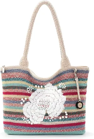 The Sak womens Classics Hand-crochet Carry-all Crafted Classics Hand Crochet Carry All, Eden Floral Embroidery, One Size US
