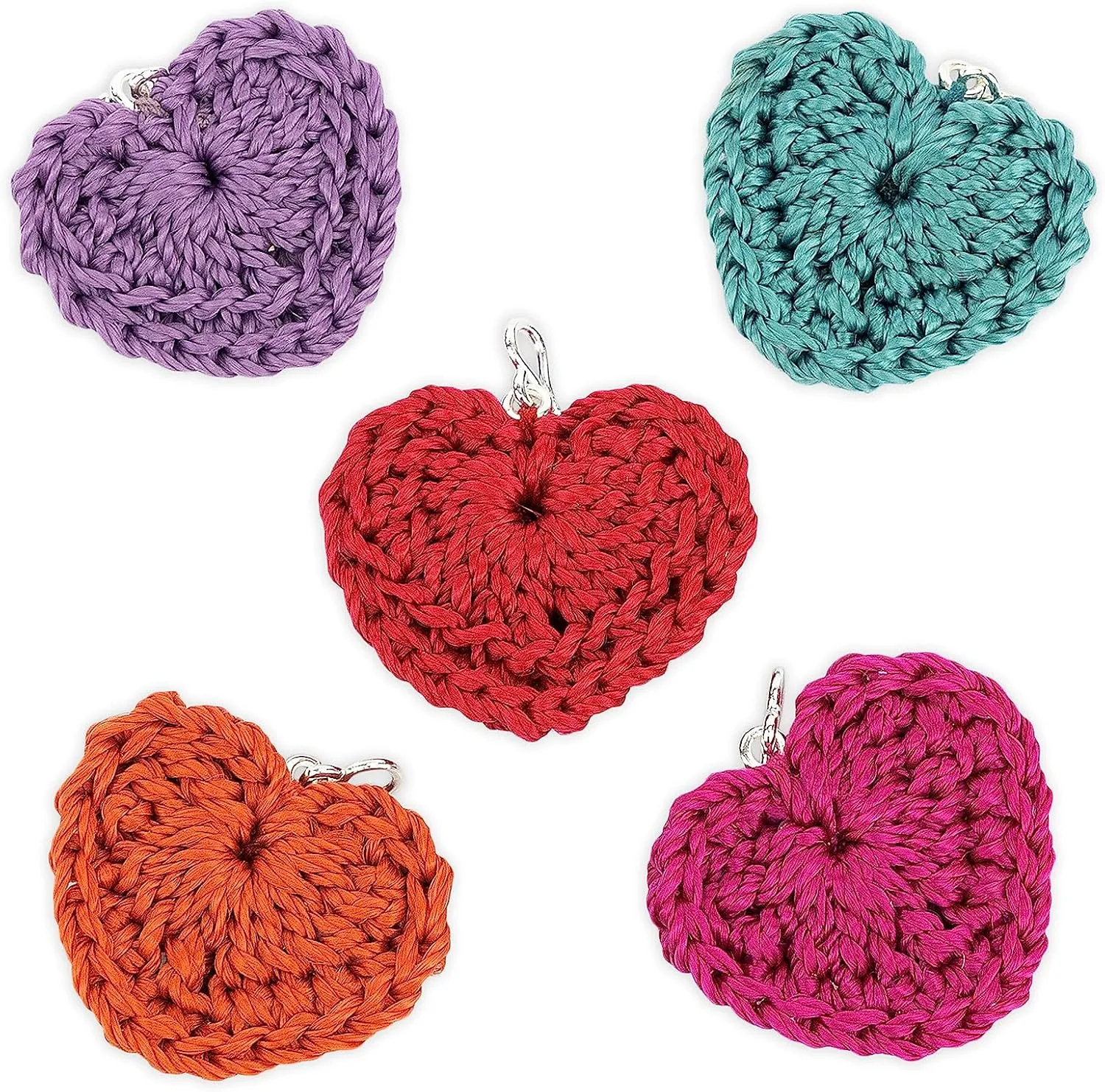 The Sak Yarnicharmz 5 Pack Charms Set in Crochet, Hearts