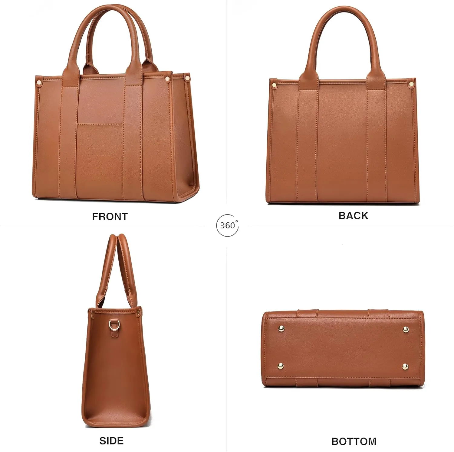 The Tote Bag Crossbody Purses for Women Shoulder Bag Handbags PU Leather Top Handle Bags with zipper