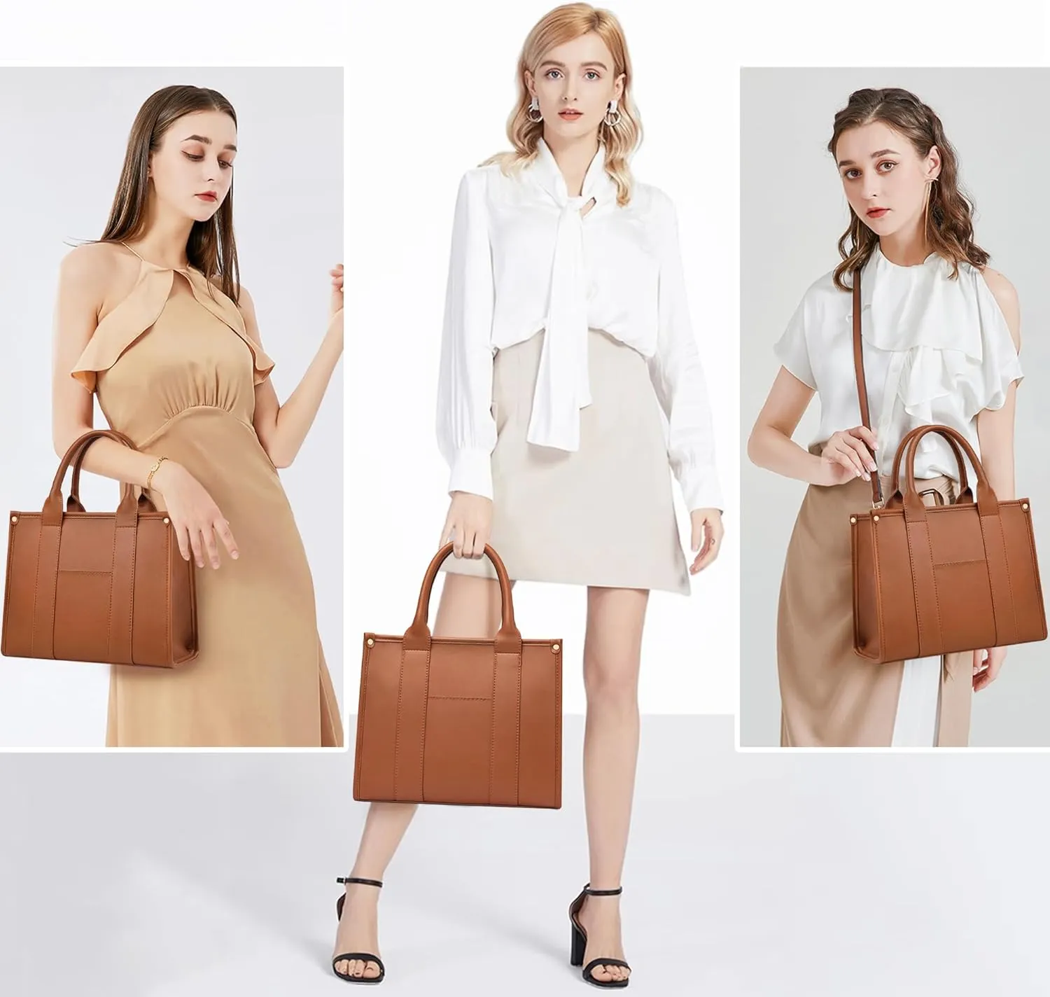 The Tote Bag Crossbody Purses for Women Shoulder Bag Handbags PU Leather Top Handle Bags with zipper