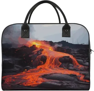 The Tote Bag Fashion Travel Bags Portable Red Hot Lava from Kilauea Volcano Printing Handbags For Travel, Work
