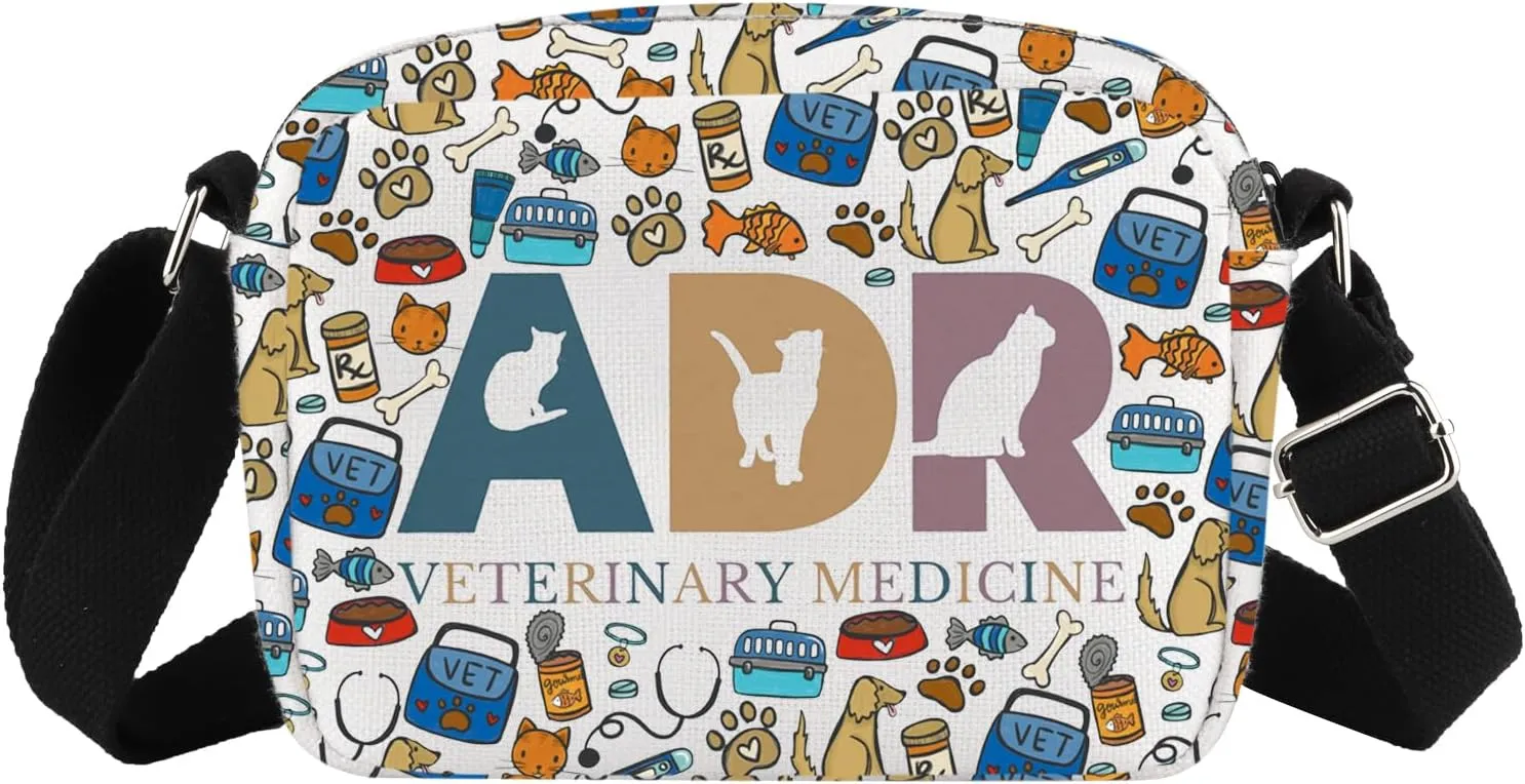 TIIMG ADR Veterinary Medicine Gift Veterinarian Gift Vet Doctor Nurse Appreciation Crossbody Bag