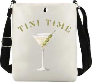 TIIMG Tini Time Gift Dirty Martini Gift Bachelorette Party Gift Cocktail Lover Gift Martini Lovers Crossbody Bag