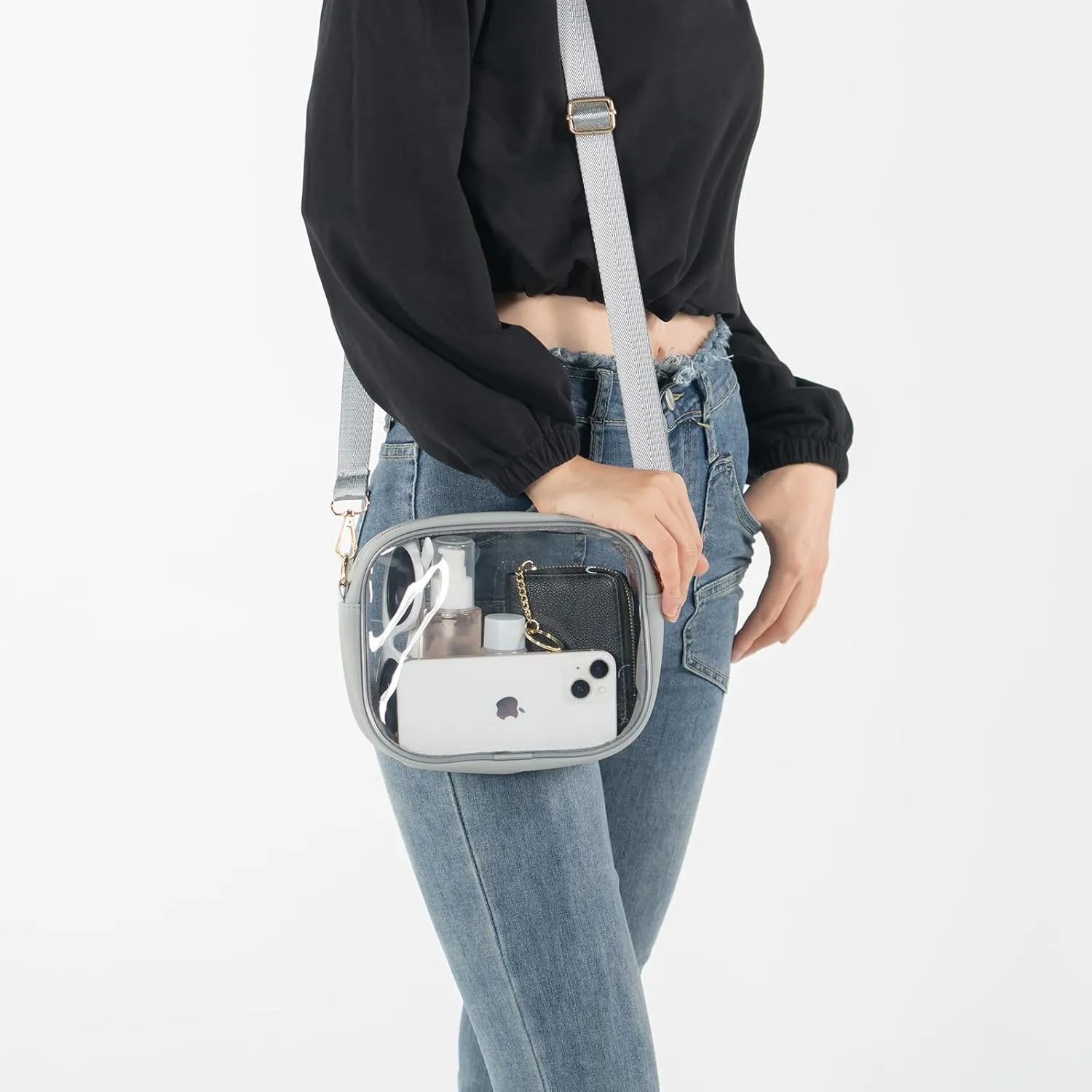 TOBVZOO Clear Bag Stadium Approved, Crossbody Transparent Bag for Concerts Sports Events, Purses for Men & Women