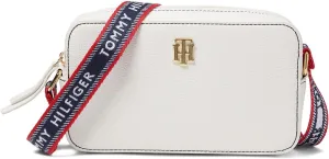 Tommy Hilfiger Adrienne II Camera Crossbody Pebble PVC White Greige One Size