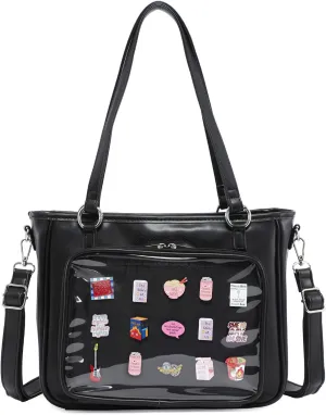 Tote Bag for Women - Black, 8 x 11.5 x 1 inches - Anime Fans, Cosplayers, Daily Users