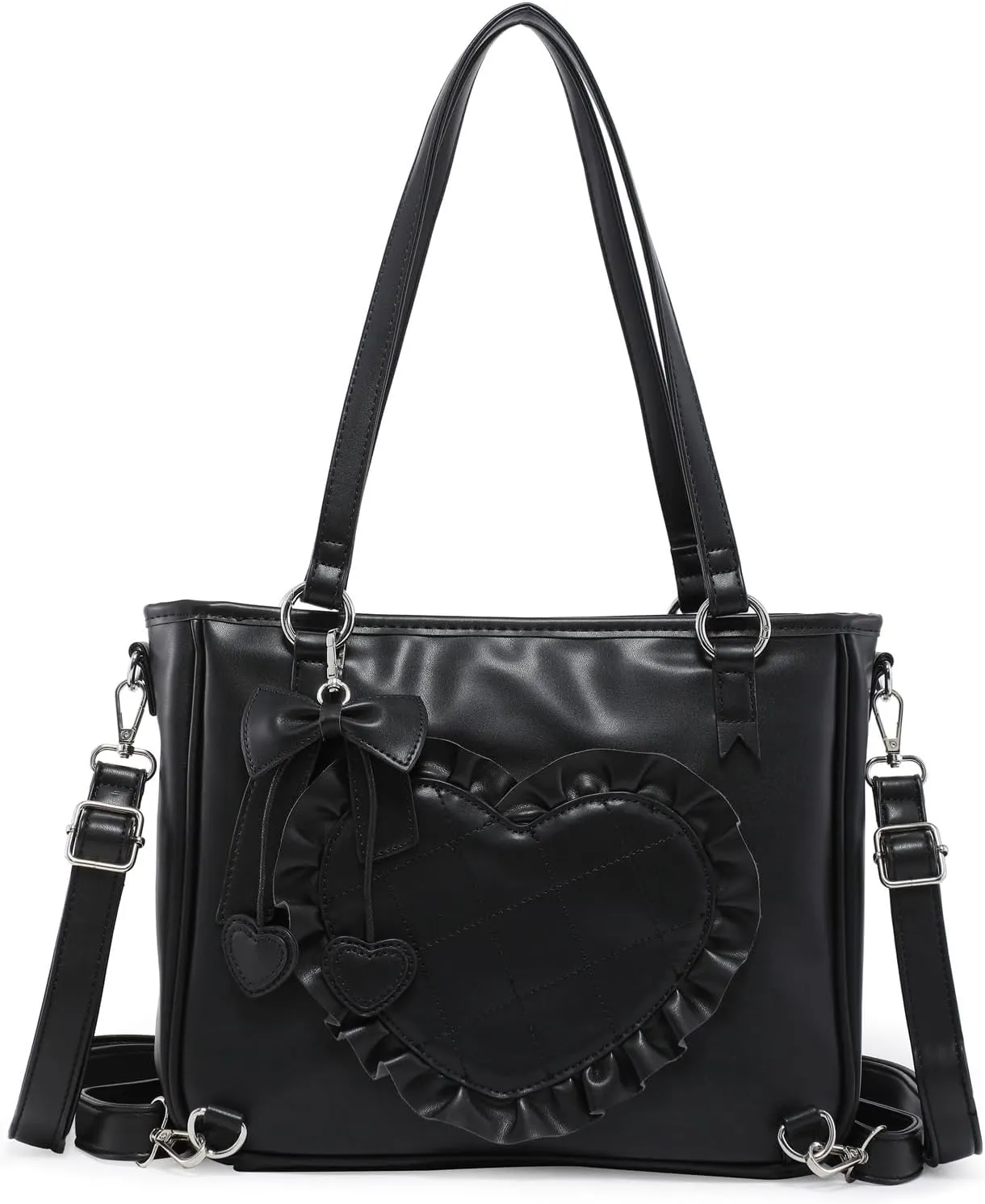 Tote Bag for Women - Black, 8 x 11.5 x 1 inches - Anime Fans, Cosplayers, Daily Users