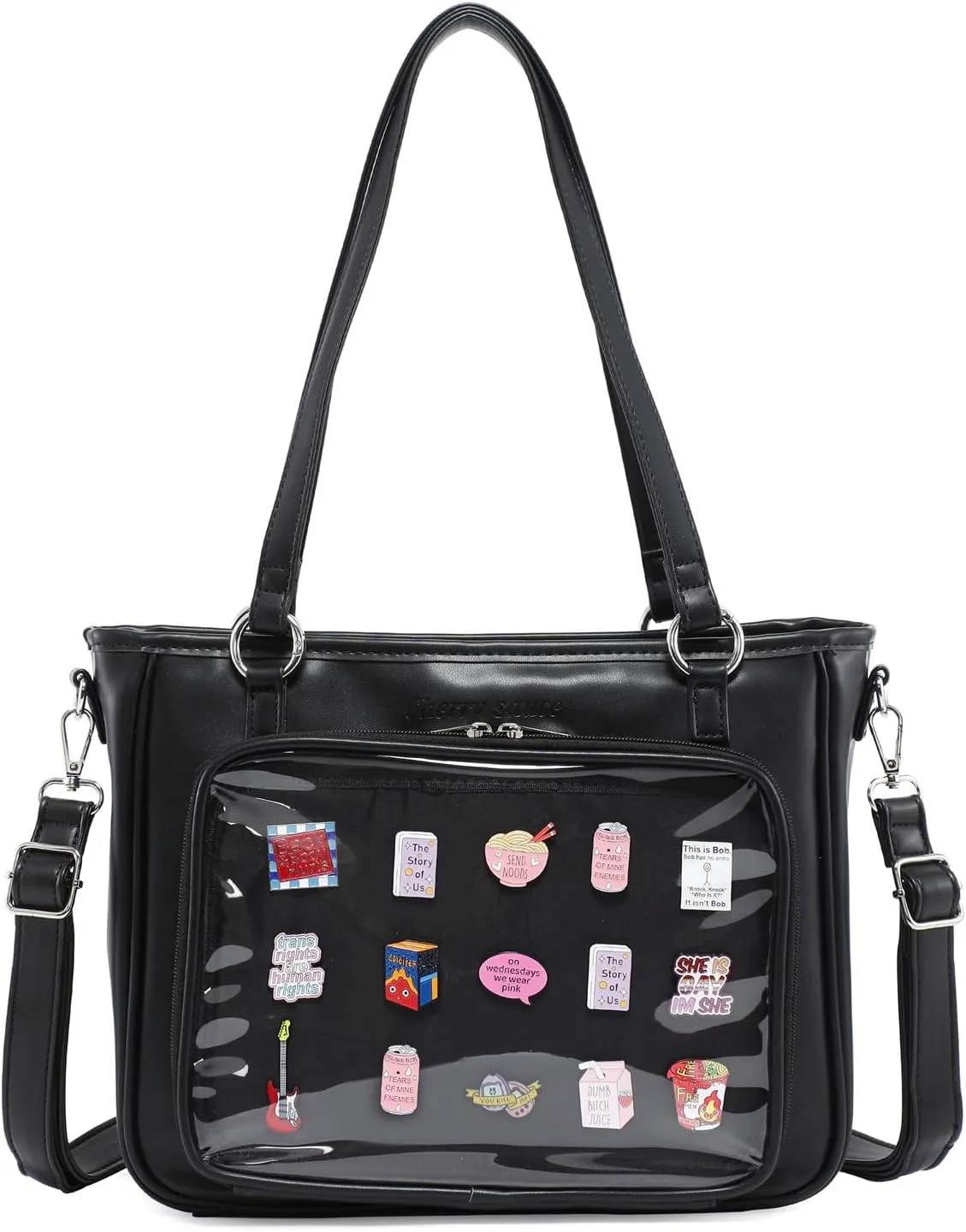 Tote Bag for Women - Black, 8 x 11.5 x 1 inches - Anime Fans, Cosplayers, Daily Users