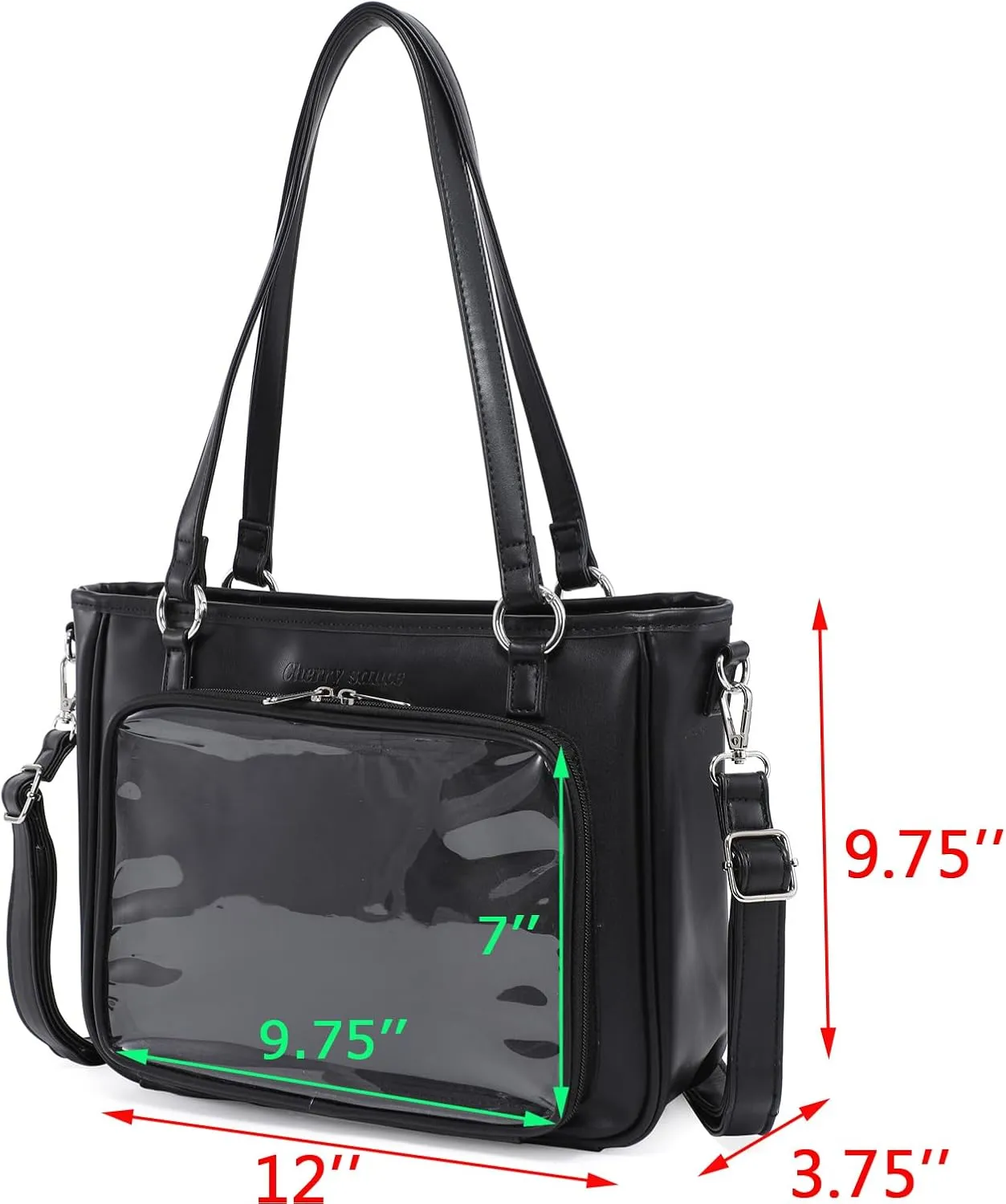Tote Bag for Women - Black, 8 x 11.5 x 1 inches - Anime Fans, Cosplayers, Daily Users