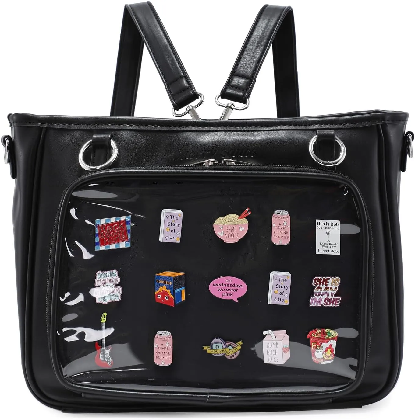 Tote Bag for Women - Black, 8 x 11.5 x 1 inches - Anime Fans, Cosplayers, Daily Users