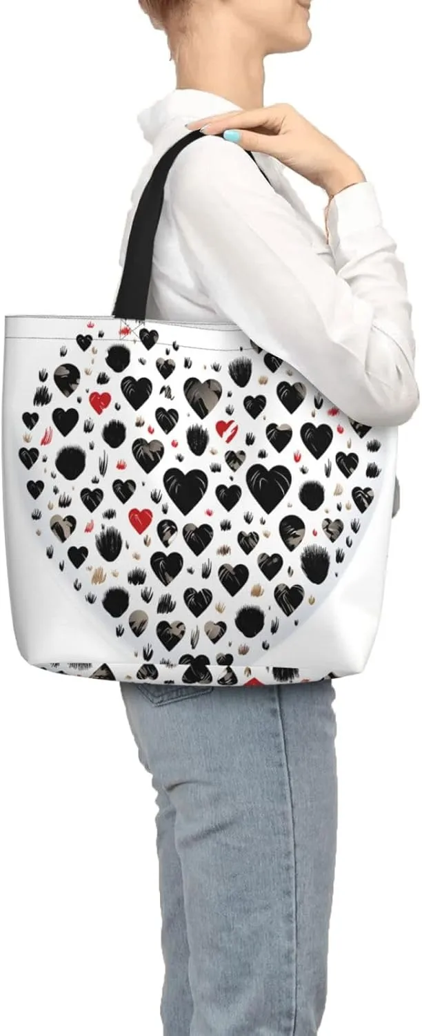 Tote Bag for Women Carefully Spelled with Love Shoulder Bag with Zipper Handbag Large Capacity Reusable Grocery Bag