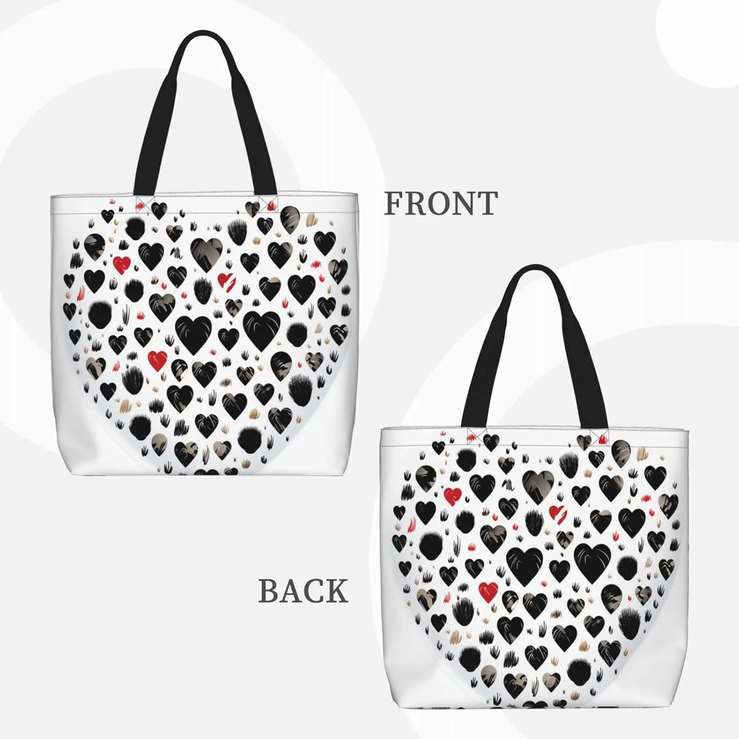 Tote Bag for Women Carefully Spelled with Love Shoulder Bag with Zipper Handbag Large Capacity Reusable Grocery Bag
