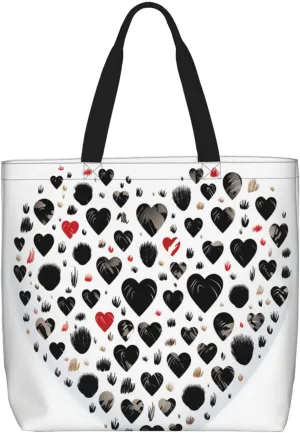 Tote Bag for Women Carefully Spelled with Love Shoulder Bag with Zipper Handbag Large Capacity Reusable Grocery Bag