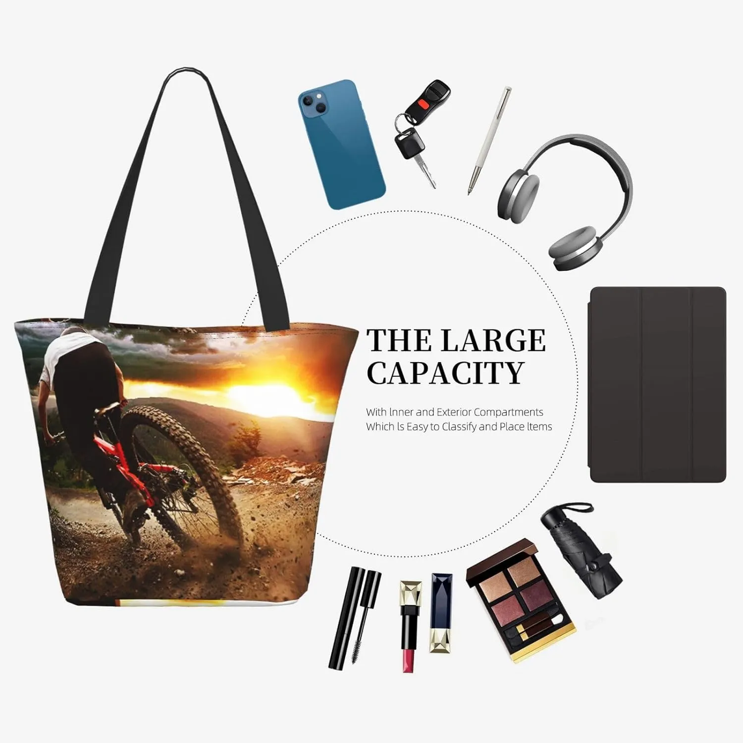 Tote Bag for Women, Clear Blue Ocean View Tote Bag, Travel Tote Handbags for Gym