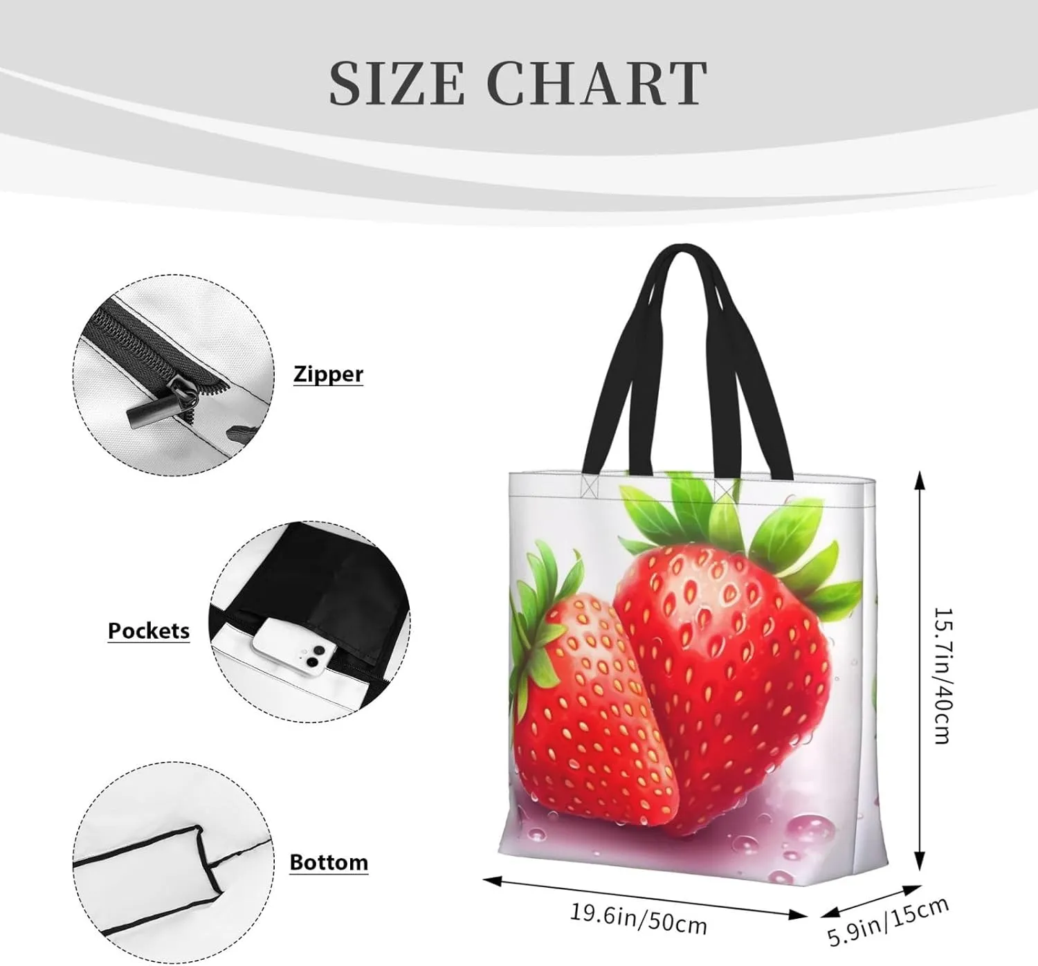 Tote Bag for Women Cute Turquoise Shoulder Bag with Zipper Handbag Large Capacity Reusable Grocery Bag