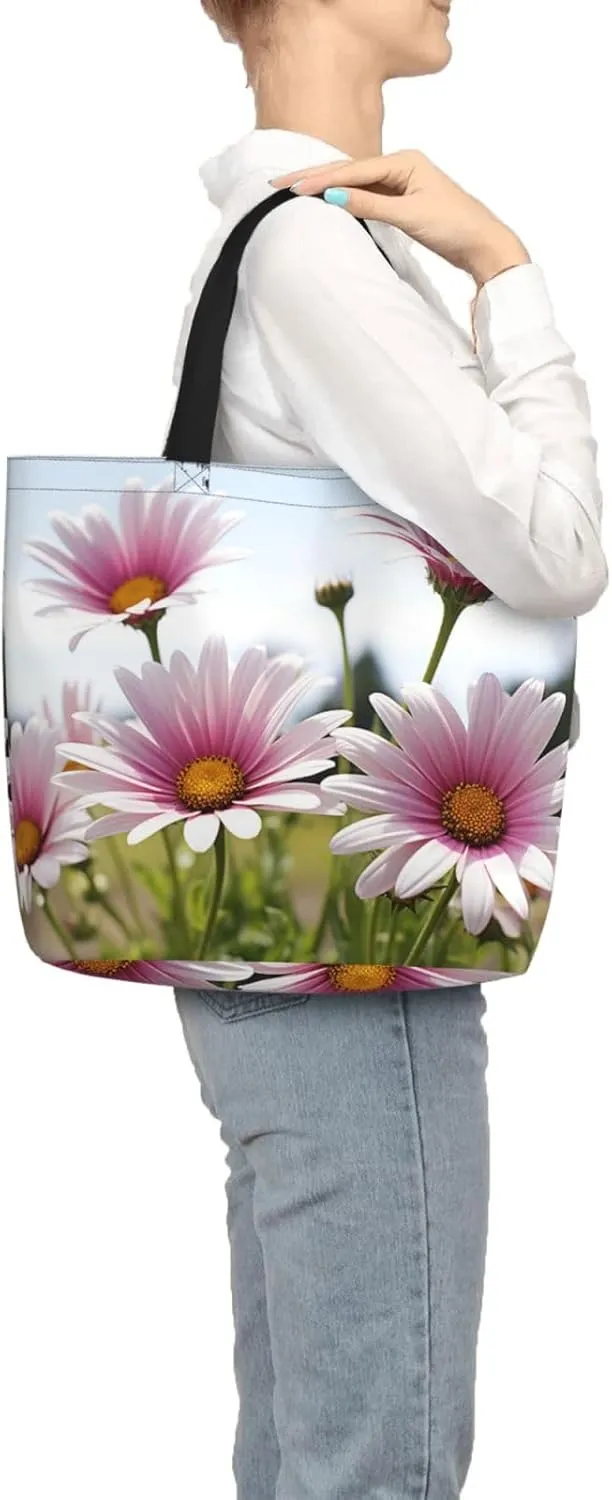 Tote Bag for Women Dolphin at dusk Shoulder Bag with Zipper Handbag Large Capacity Reusable Grocery Bag